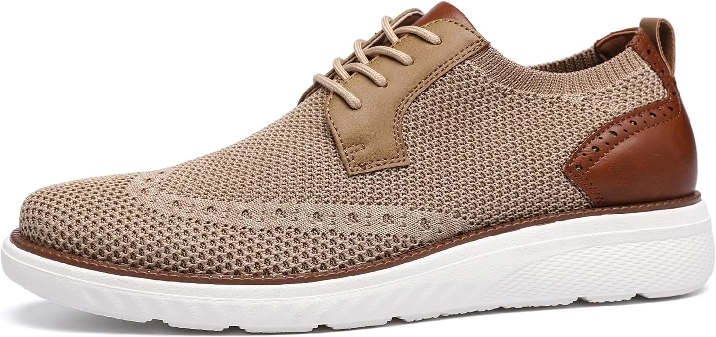 DECARSDZ Men's Casual Oxfords Shoes Breathable Knit Leisure Mesh Sneakers Lace-Up Lightweight Walking Fashion Sneaker