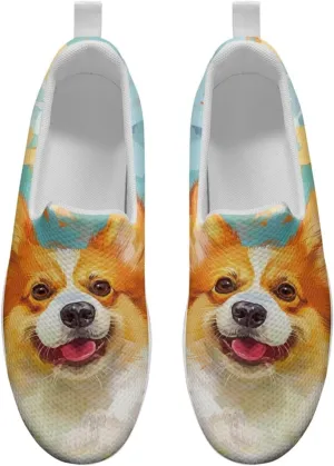 Dog Print Walking Sneakers for Women Platform Shoes Comfort Loafers Breathable Sneakers US 5.5-10.5
