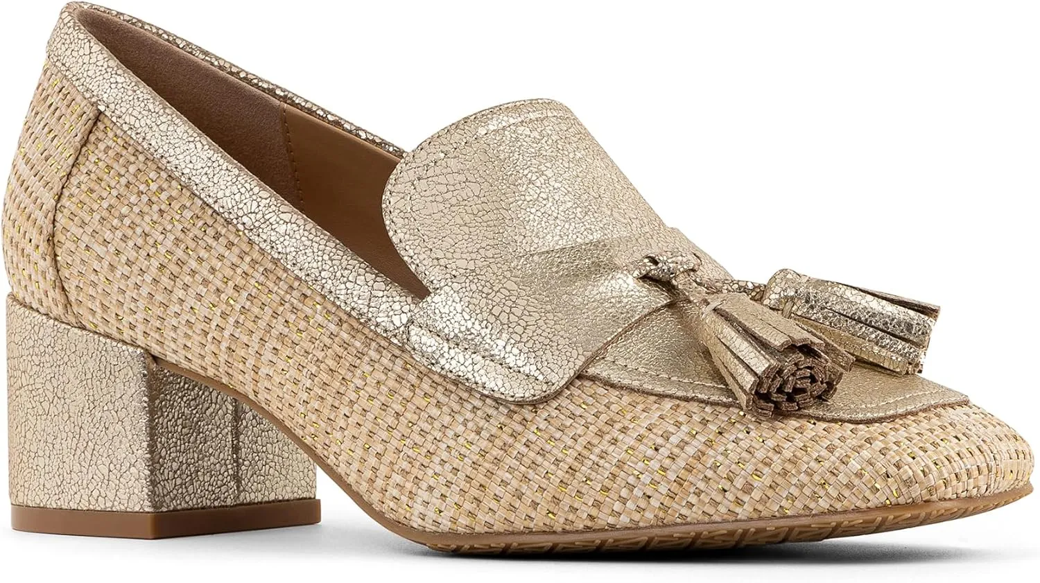 Donald Pliner Women's Kressida Dress Loafers, 2" Block Heels for Women, Slip-On Heels for Women