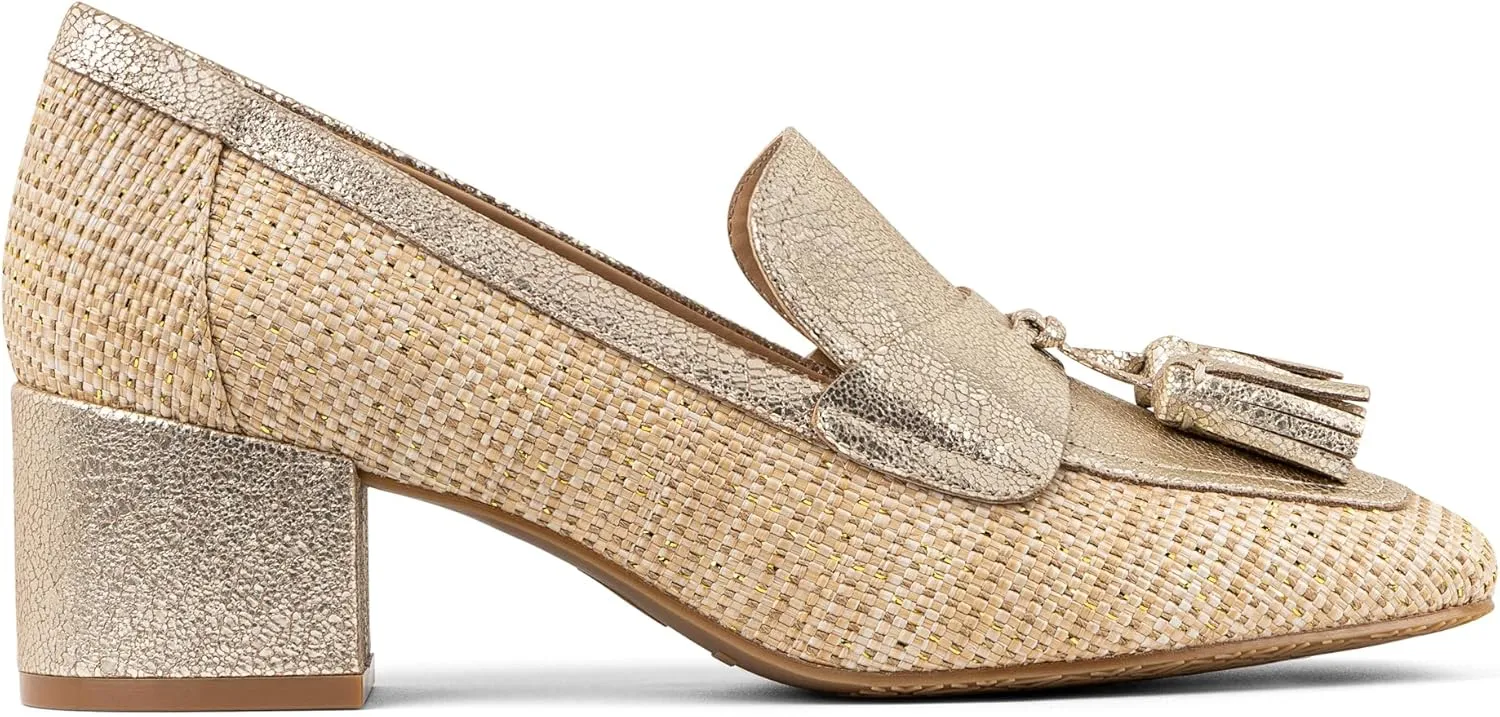 Donald Pliner Women's Kressida Dress Loafers, 2" Block Heels for Women, Slip-On Heels for Women