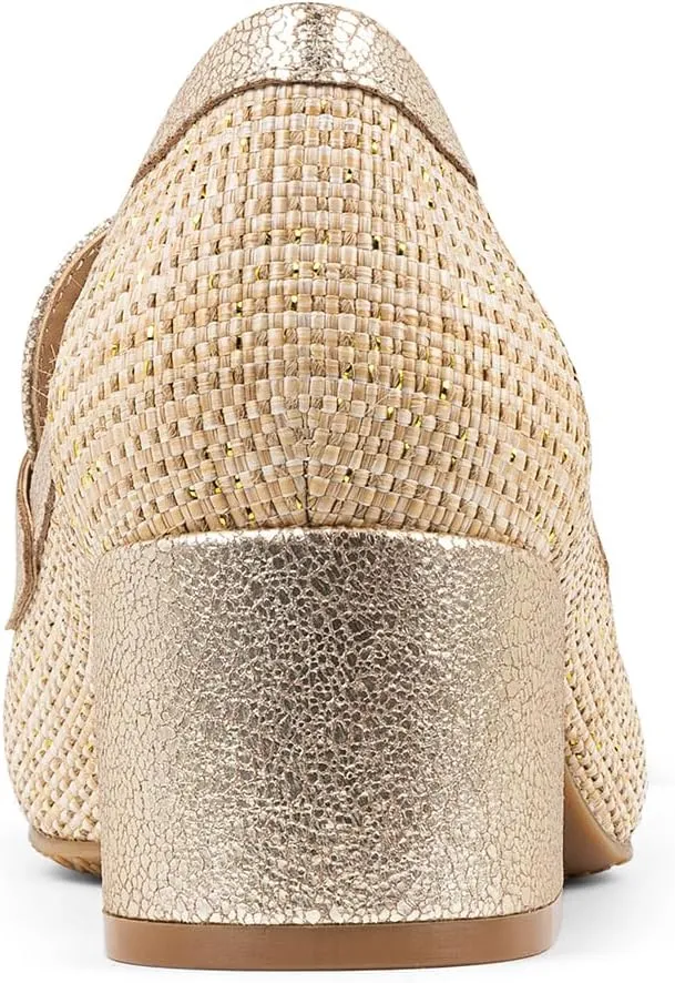 Donald Pliner Women's Kressida Dress Loafers, 2" Block Heels for Women, Slip-On Heels for Women