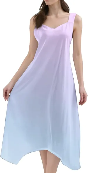 DOPOCQ Dresses for Women Elegant Classy Summer V Neck Sleeveless Flowy Midi Dress Trendy Gradient Casual Loose Sundress