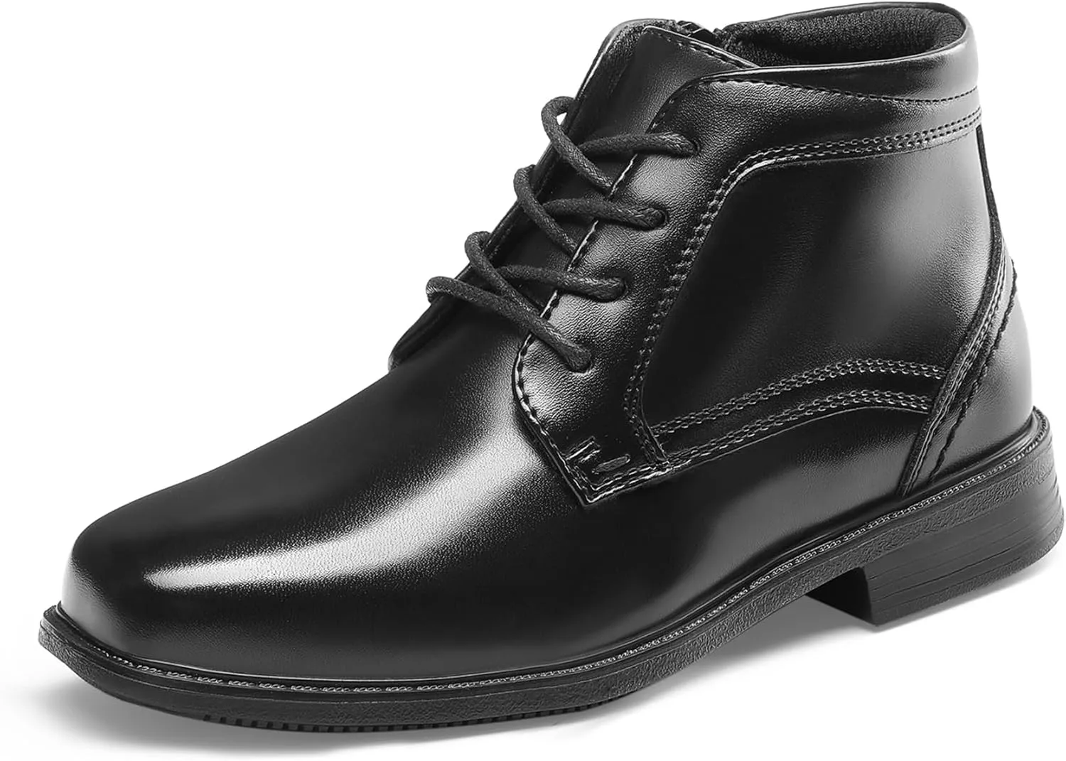 DREAM PAIRS Boys Dress Boots Lace-up Formal Shoes with Side Zipper