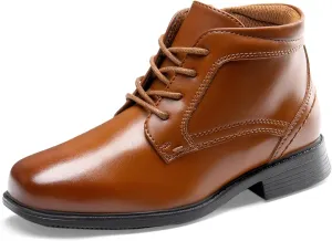 DREAM PAIRS Boys Dress Boots Lace-up Formal Shoes with Side Zipper