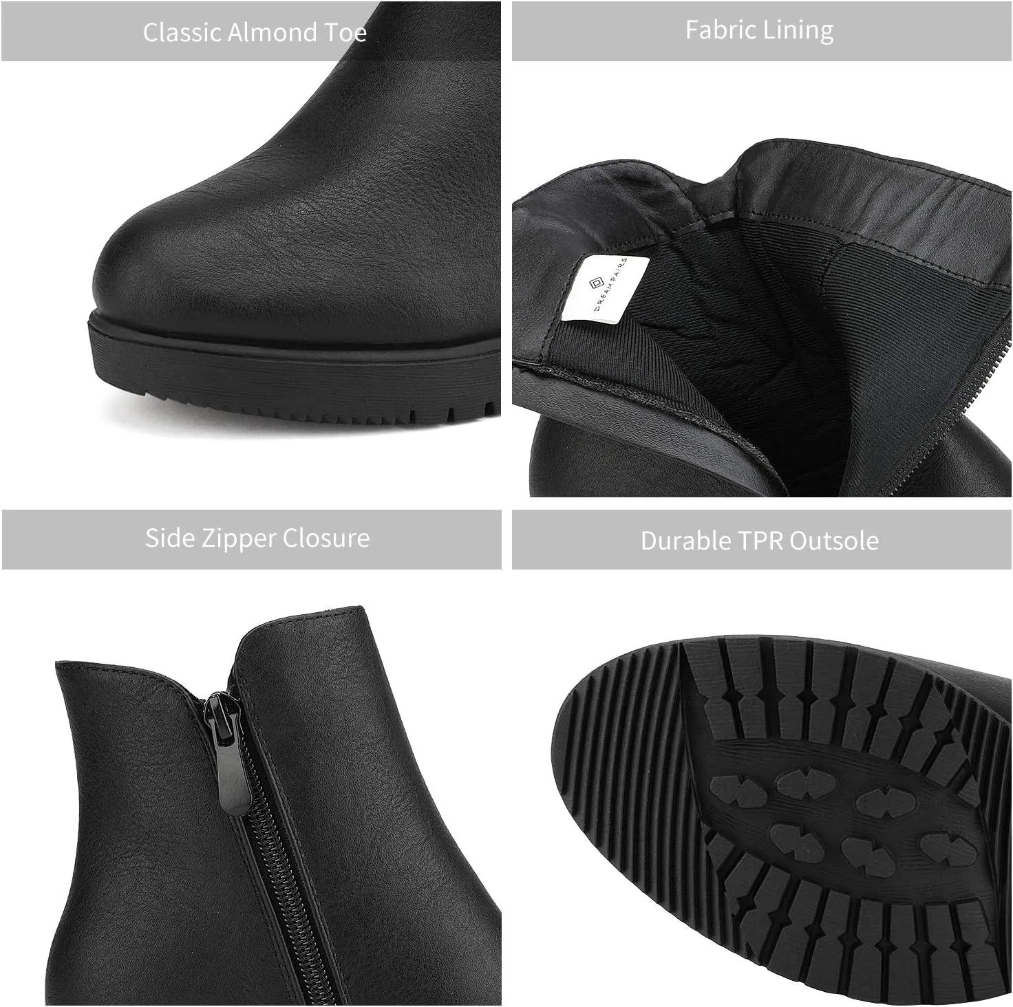 DREAM PAIRS Women's Ankle Boots Chunky Heel Platform Fall Heeled Short Booties Shoes