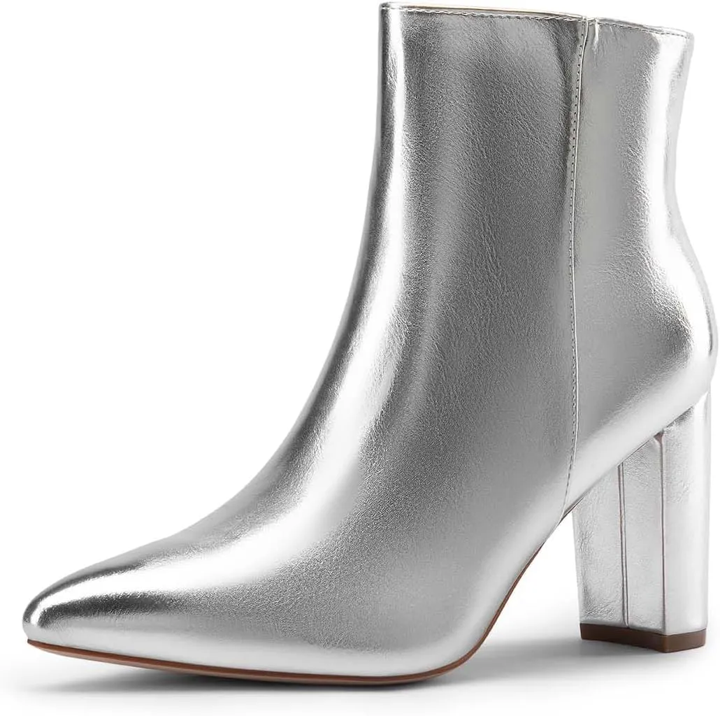 DREAM PAIRS Women's Chunky Heel Ankle Booties Pointed Toe Short Boots