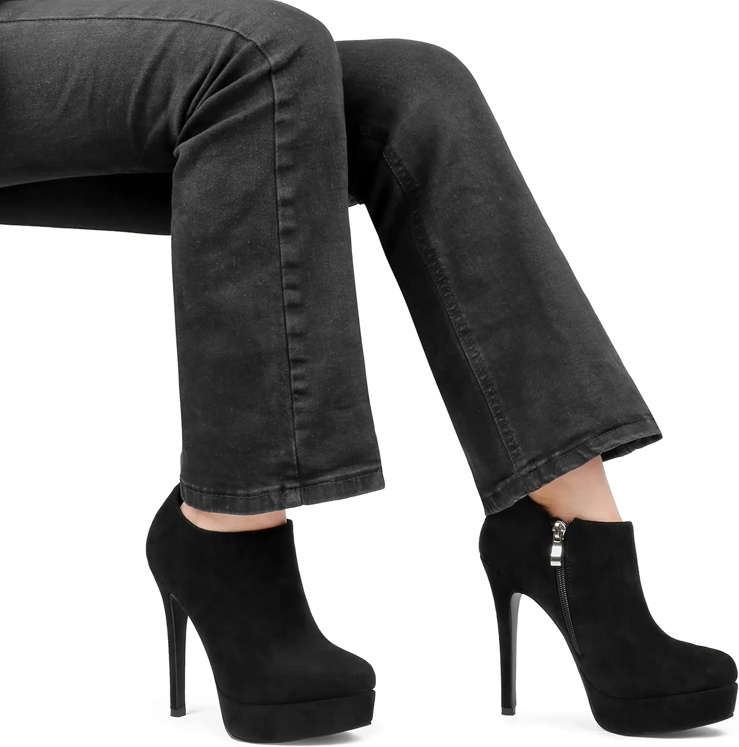 Eithy Women's Ankle Boots High Heels Platforms Shoes Pointy Toe Sexy Spring Boots