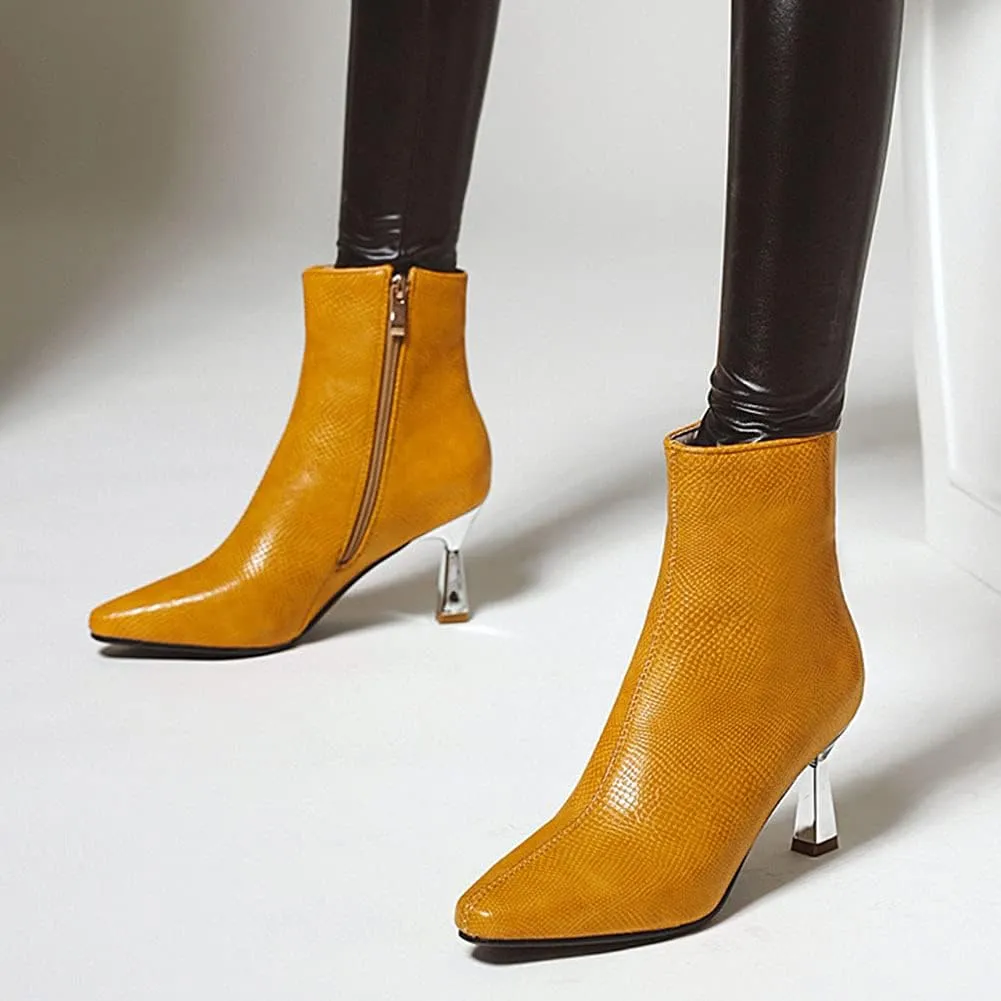 Elegant Ankle Boots for Women Kitten Heels Pointed Toe Business Booties