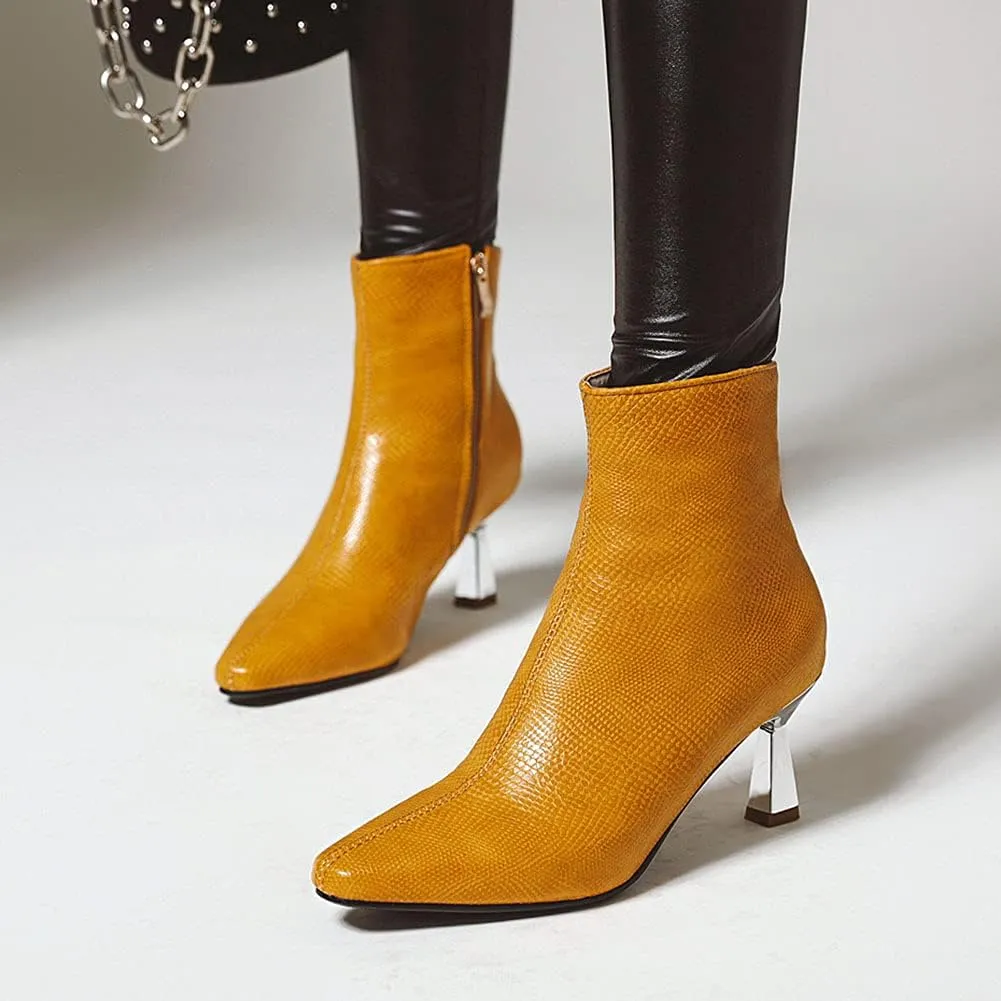 Elegant Ankle Boots for Women Kitten Heels Pointed Toe Business Booties
