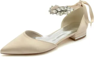 Elegant Ribbon Tie Flats for Women Low Heel Party Wedding Dress Flats Work Business Fashion Ballet Flats