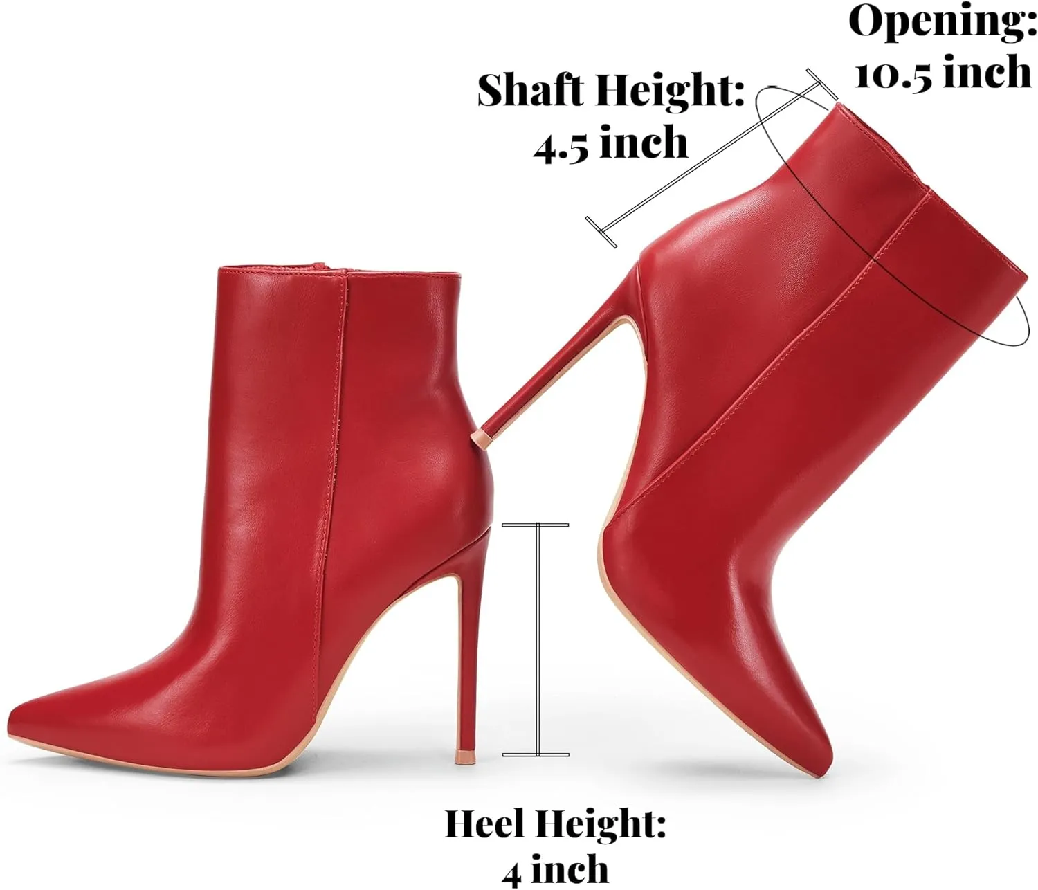 Elisabet Tang Women Heeled Ankle Booties,Sexy Pointed Toe 4 inch Stiletto High Heel Fashion Ankle & Booties High Heel Boots Dress Evening Party Boots Shoes