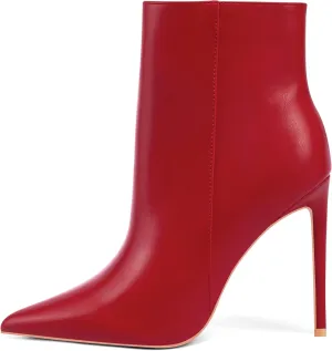 Elisabet Tang Women Heeled Ankle Booties,Sexy Pointed Toe 4 inch Stiletto High Heel Fashion Ankle & Booties High Heel Boots Dress Evening Party Boots Shoes