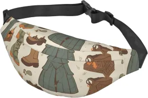Fanny Packs For Women Men Waist Bag Waterproof Sport Belt Bag Sleeping Bag Boots Campfire Pattern Fashion Waist Pack Adjustable Crossbody Bags Zipper Bum Bag For Running Hiking Travel