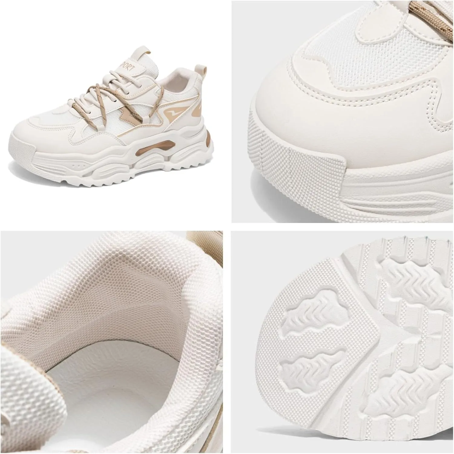 Fashion Breathable Mesh Platform Sneakers for Men Casual Non Slip Jogging Walking Sport Gym Driving Shoes
