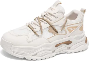 Fashion Breathable Mesh Platform Sneakers for Men Casual Non Slip Jogging Walking Sport Gym Driving Shoes