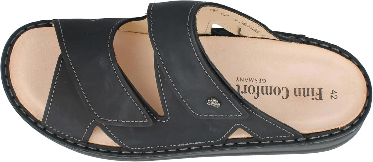 Finn Comfort Danzig Soft Men's Mules Dark Blue Nubuck Leather
