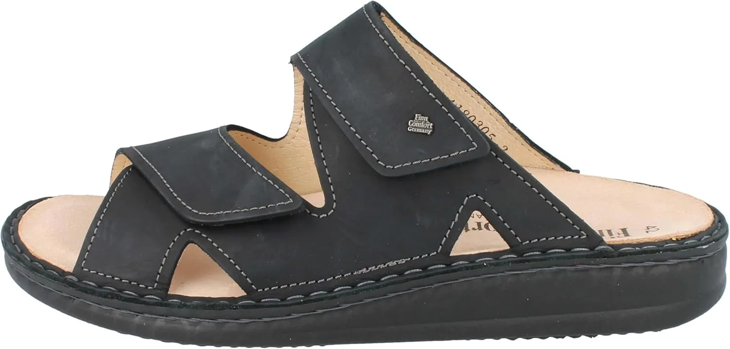 Finn Comfort Danzig Soft Men's Mules Dark Blue Nubuck Leather