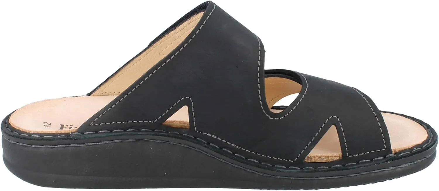 Finn Comfort Danzig Soft Men's Mules Dark Blue Nubuck Leather