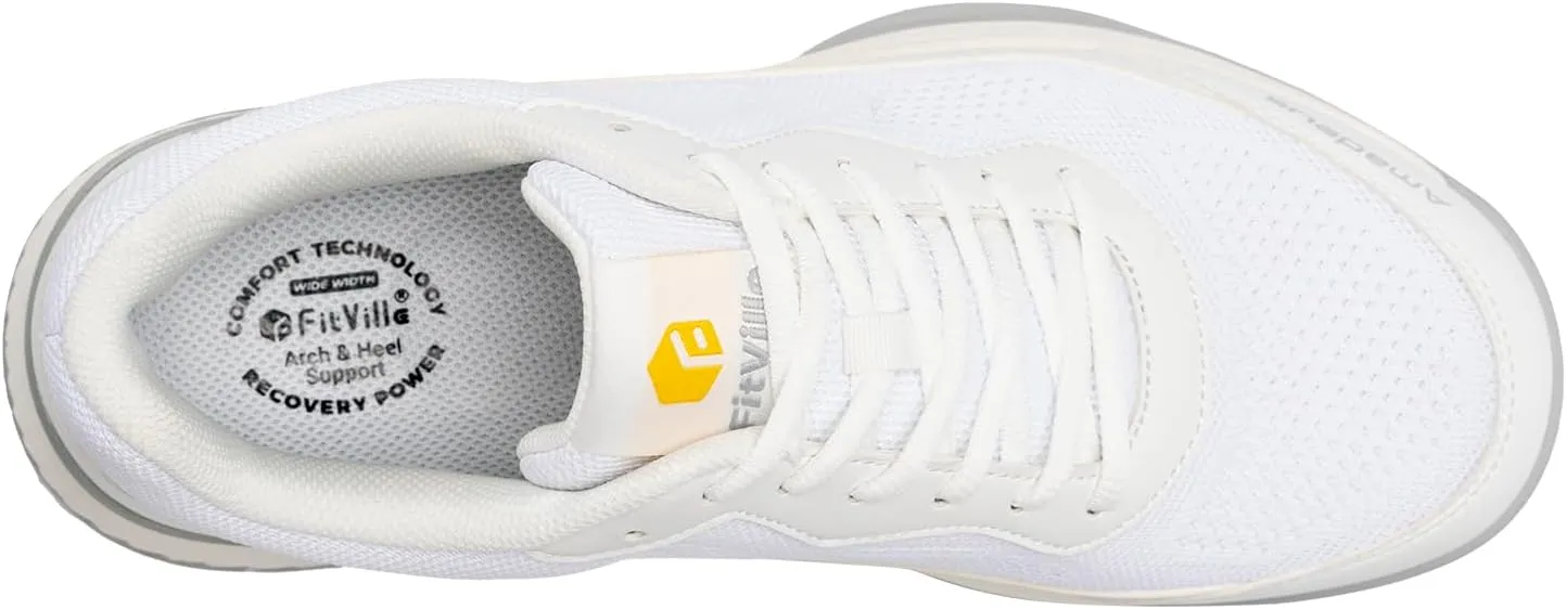 FitVille Wide Pickleball Shoes for Men Tennis Shoes Sneakers for All Court Racquetball Athletic Shoes for Racquet Sport | Arch Support & Wide Toe Box