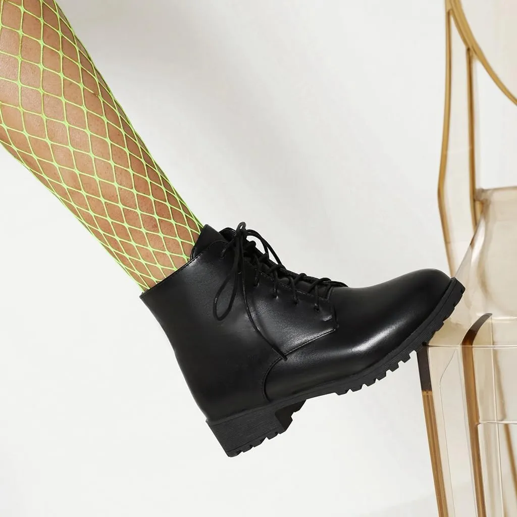 Flat Low Heels Lace Up Ankle Boots For Womens Casual Round Toe Suede Winter Dressy Short Booties