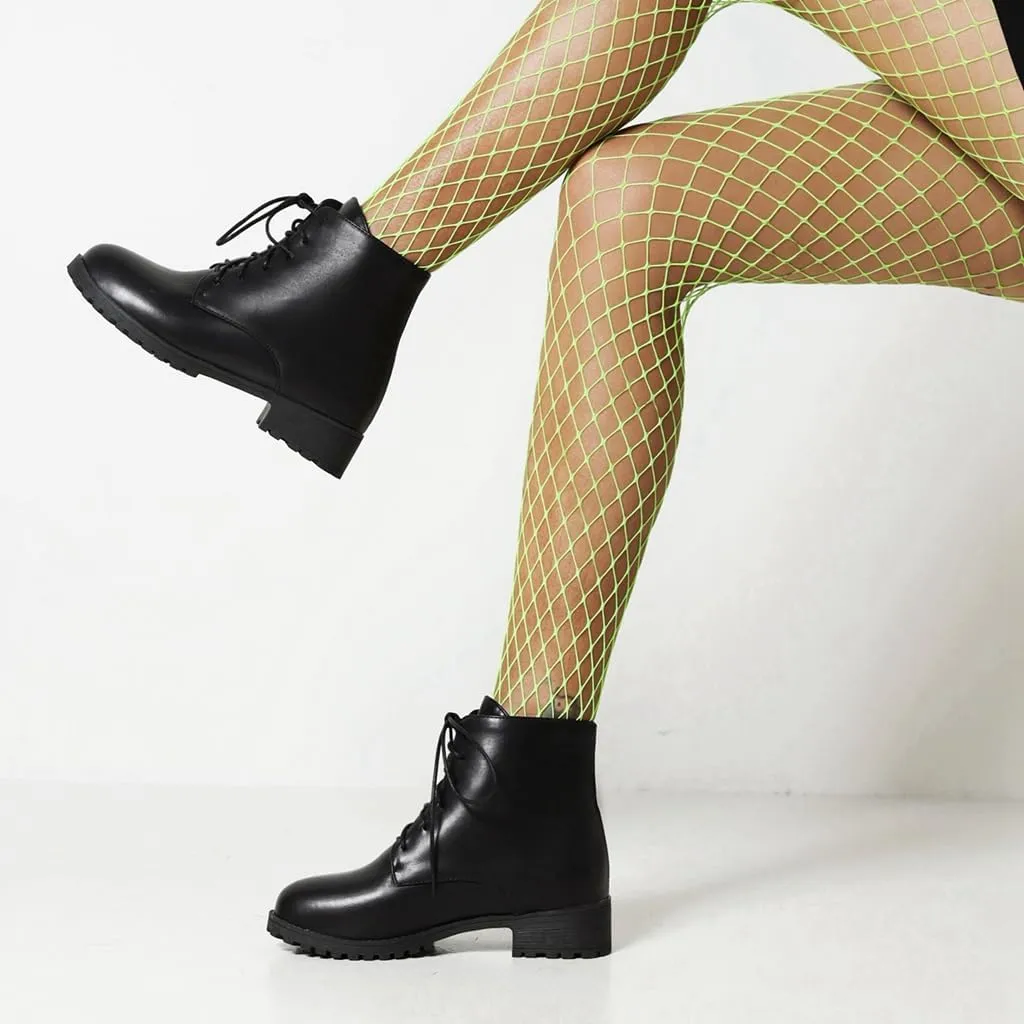 Flat Low Heels Lace Up Ankle Boots For Womens Casual Round Toe Suede Winter Dressy Short Booties