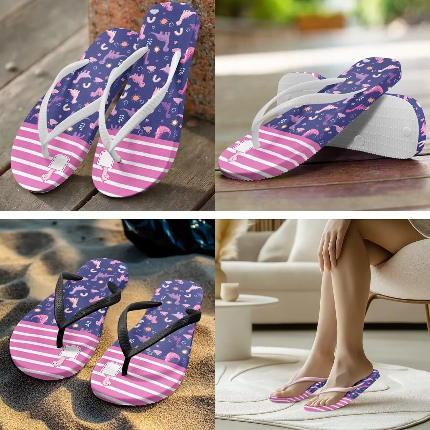 Flip Flops For Women Non-Slip Bathroom Shower Shoes Cushion foam Indoor and Outdoor Sandals Summer Beach Shoes