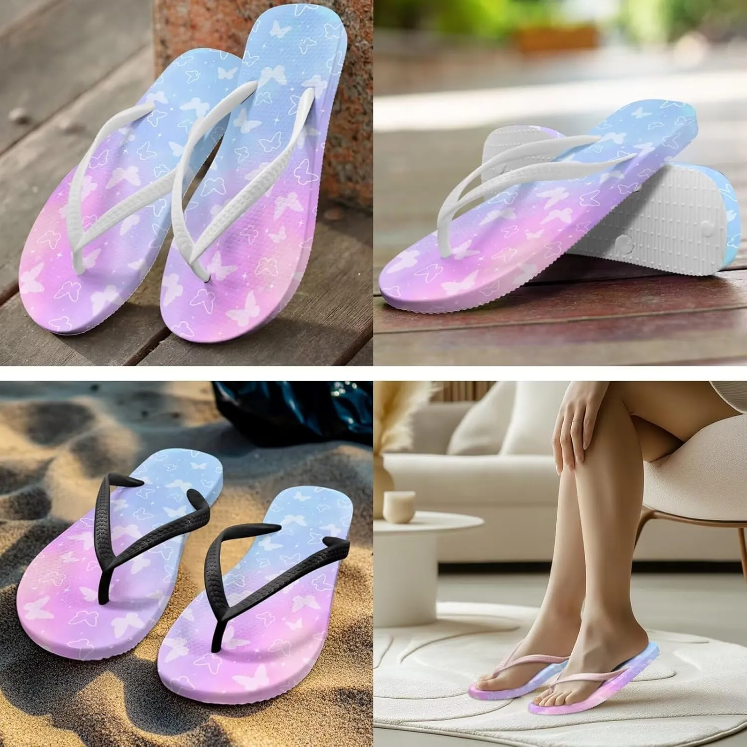 Flip Flops For Women Non-Slip Bathroom Shower Shoes Cushion foam Indoor and Outdoor Sandals Summer Beach Shoes