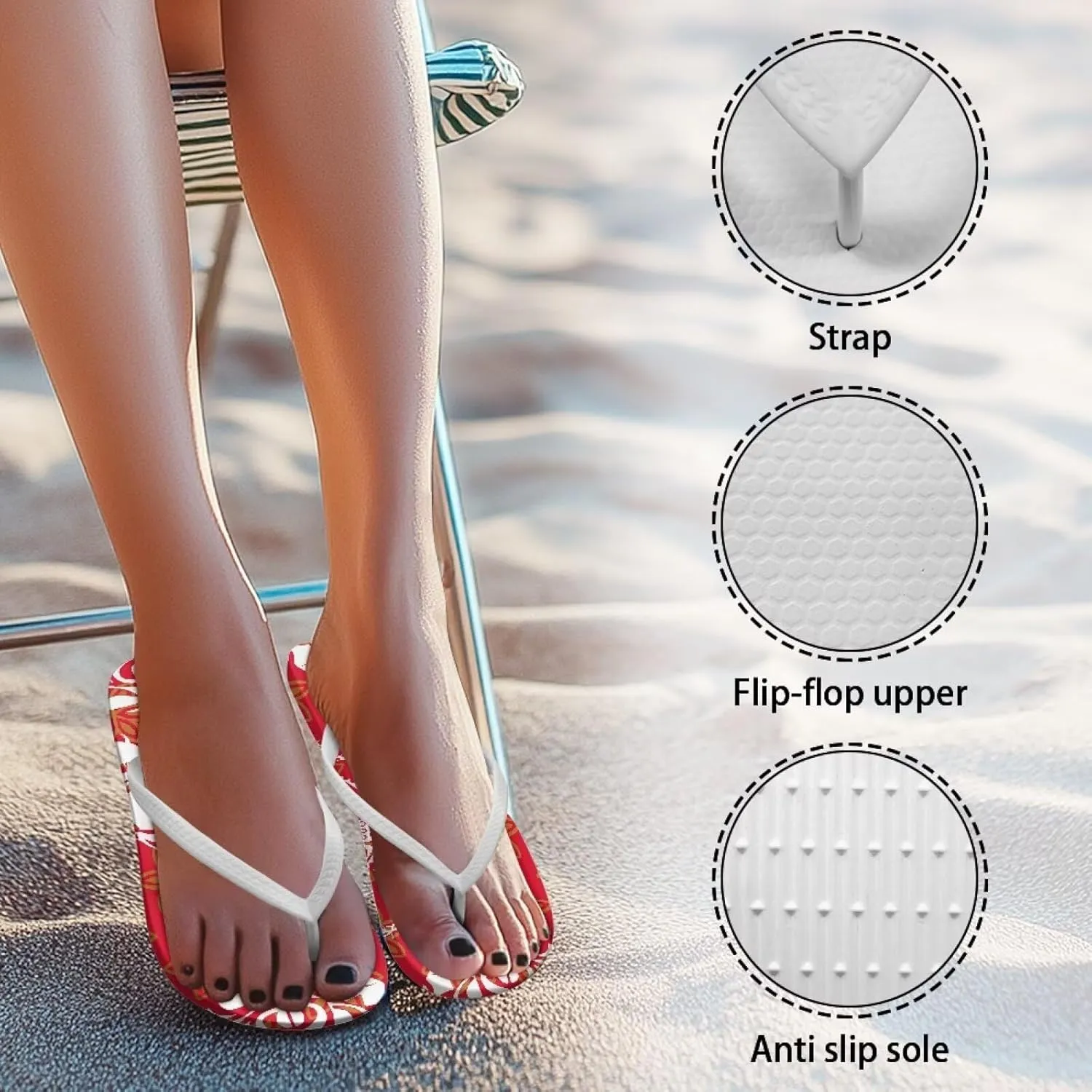 Flip Flops For Women Non-Slip Bathroom Shower Shoes Cushion foam Indoor and Outdoor Sandals Summer Beach Shoes