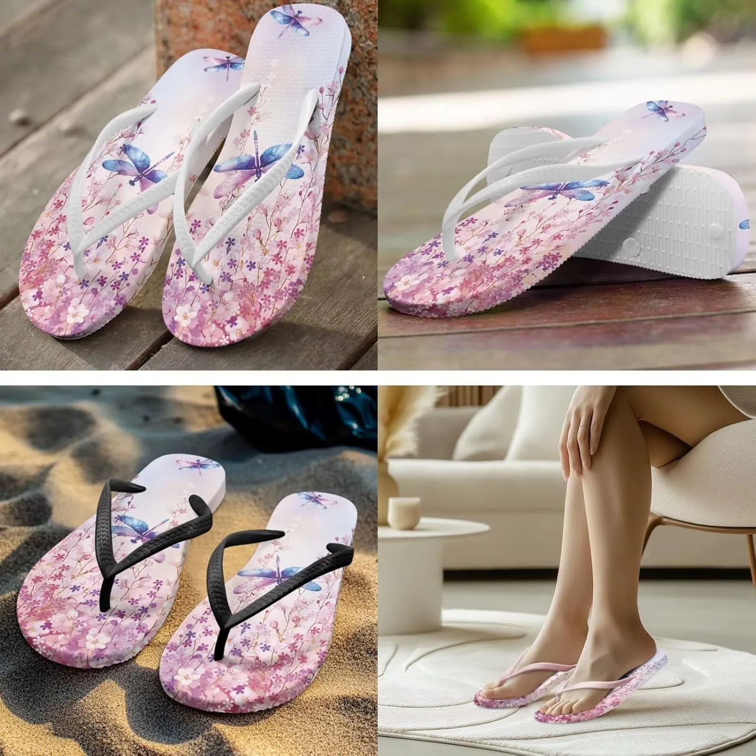 Flip Flops For Women Non-Slip Bathroom Shower Shoes Cushion foam Indoor and Outdoor Sandals Summer Beach Shoes