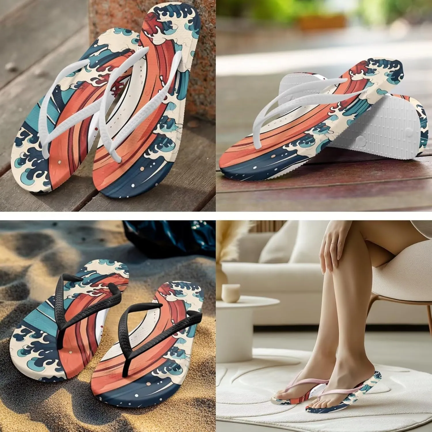 Flip Flops For Women Non-Slip Bathroom Shower Shoes Cushion foam Indoor and Outdoor Sandals Summer Beach Shoes