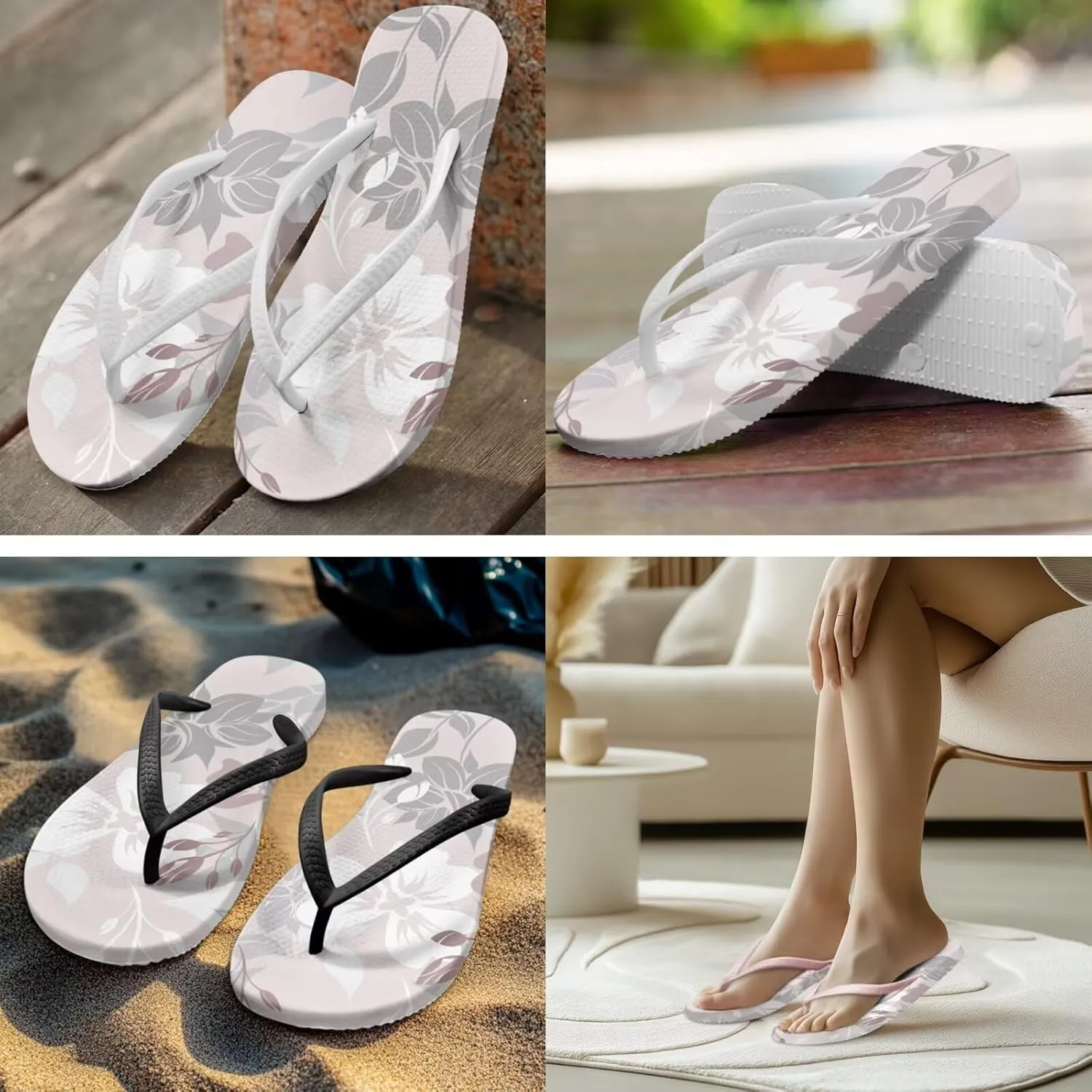 Flip Flops For Women Non-Slip Bathroom Shower Shoes Cushion foam Indoor and Outdoor Sandals Summer Beach Shoes