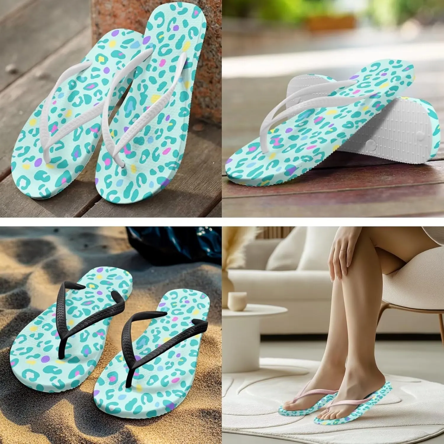 Flip Flops For Women Non-Slip Bathroom Shower Shoes Cushion foam Indoor and Outdoor Sandals Summer Beach Shoes