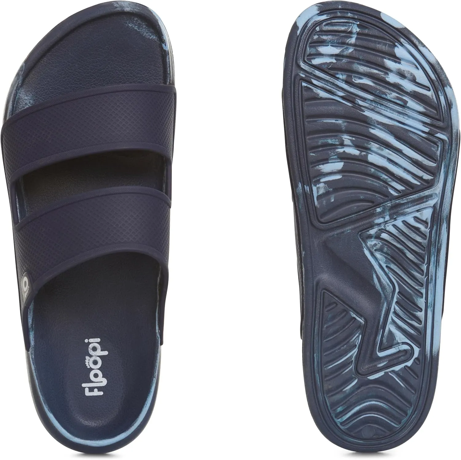 Floopi Flip Flops for Men with Double Straps Men Beach Sandals With Heal and Arch Support Comfort Fit Men Slides with Indoor & Outdoor Anti Skid Soles
