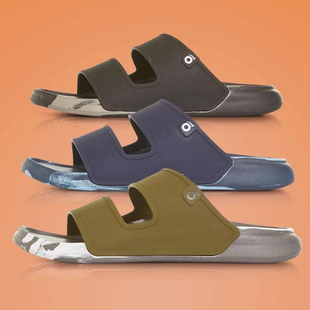 Floopi Flip Flops for Men with Double Straps Men Beach Sandals With Heal and Arch Support Comfort Fit Men Slides with Indoor & Outdoor Anti Skid Soles