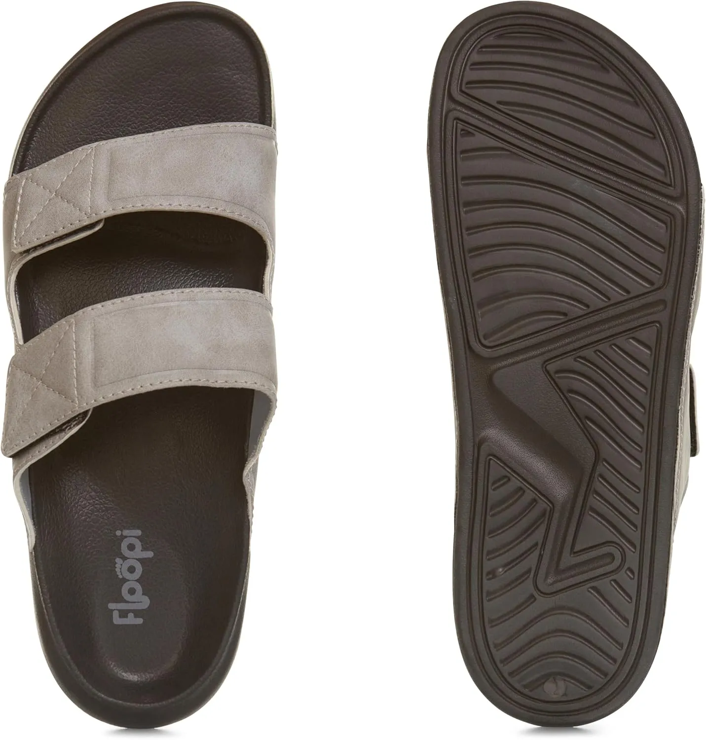Floopi Flip Flops for Men with Double Straps Men Beach Sandals With Heal and Arch Support Comfort Fit Men Slides with Indoor & Outdoor Anti Skid Soles