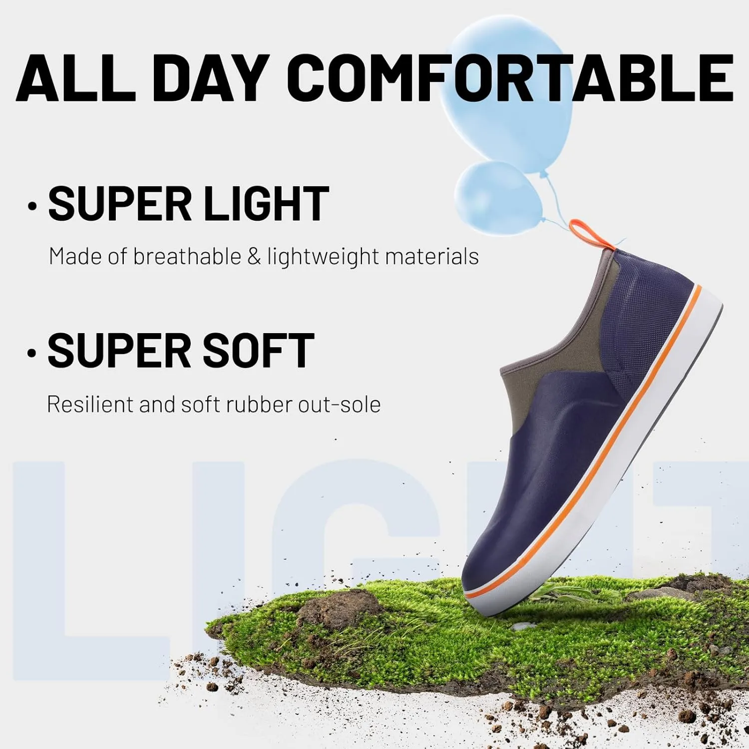 Furuian Deck Shoes Men's Short Rain Boots Waterproof Shoes Rubber Deck Boots Lightweight Fishing Rain Shoes Non-slip Fishing Boots for Gardening Outdoor Mud Walking