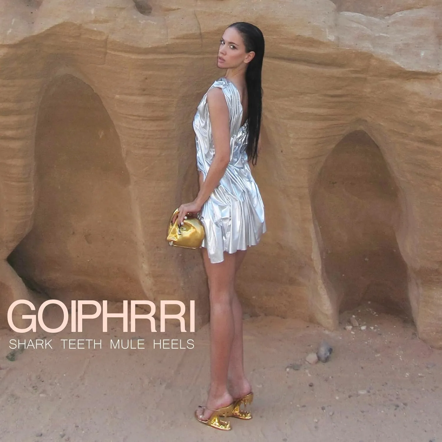 Goiphrri Wedge Sandals for Women Strappy Heels Round Open Toe Heels Metallic Shark Tiger Teeth heeled Sandals Flip Flops Thong Womens Mules Slip on Party Dress Wedding Ceremony