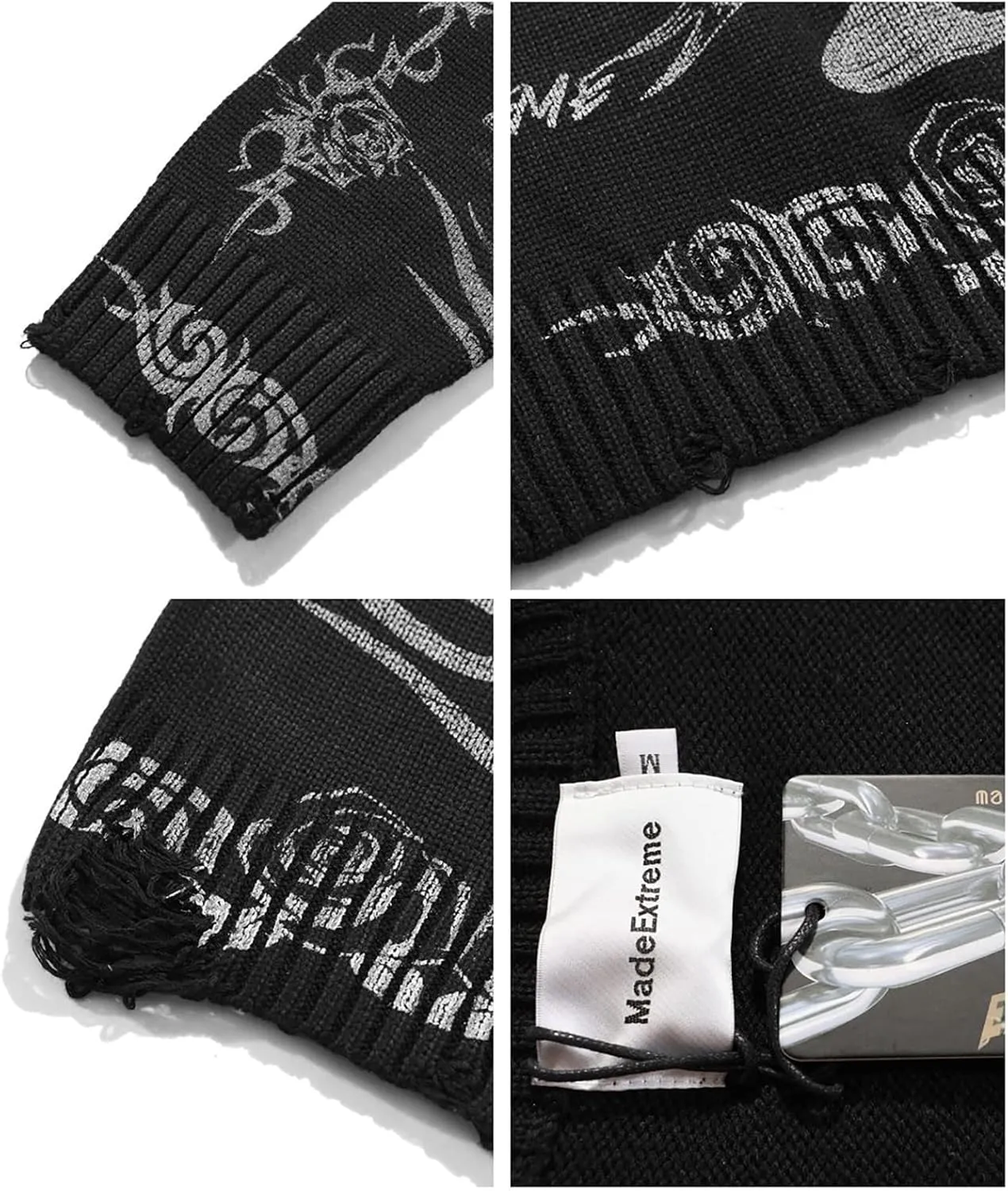 Gothic Dark Harajuku Sweater - Sportswear Casual Trend Head Print Thermal Street Hip Hop