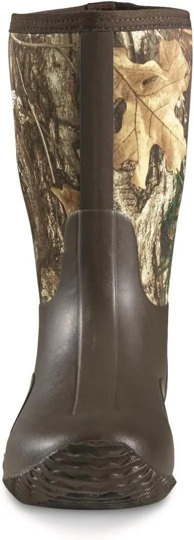 Guide Gear Men’s Mid Camo Bogger Rubber Boots Waterproof Rain Hunting Shoes