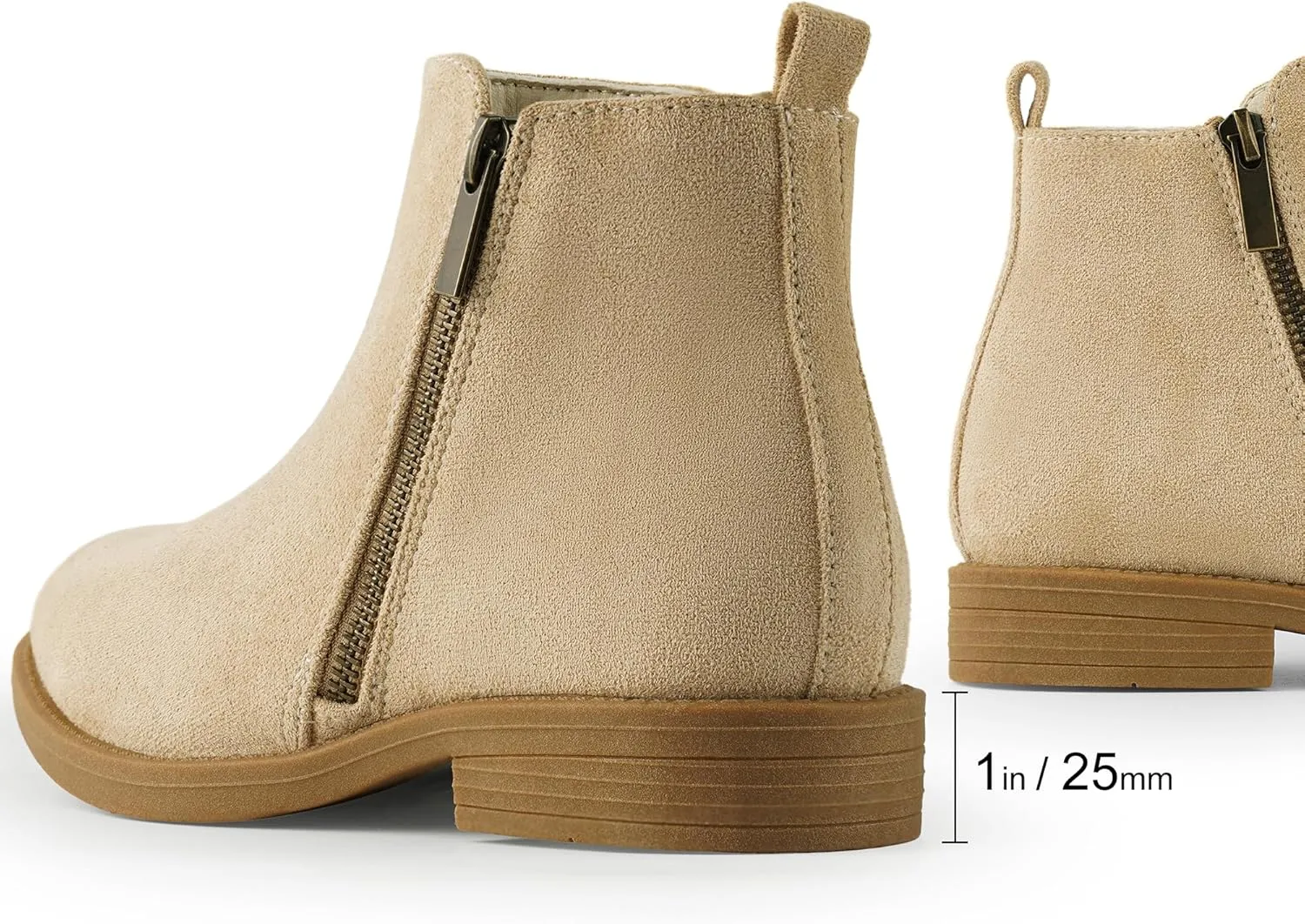 Harvest Land Women's Ankle Boots Flat Faux Suede Fashion Short Booties with Side Zipper