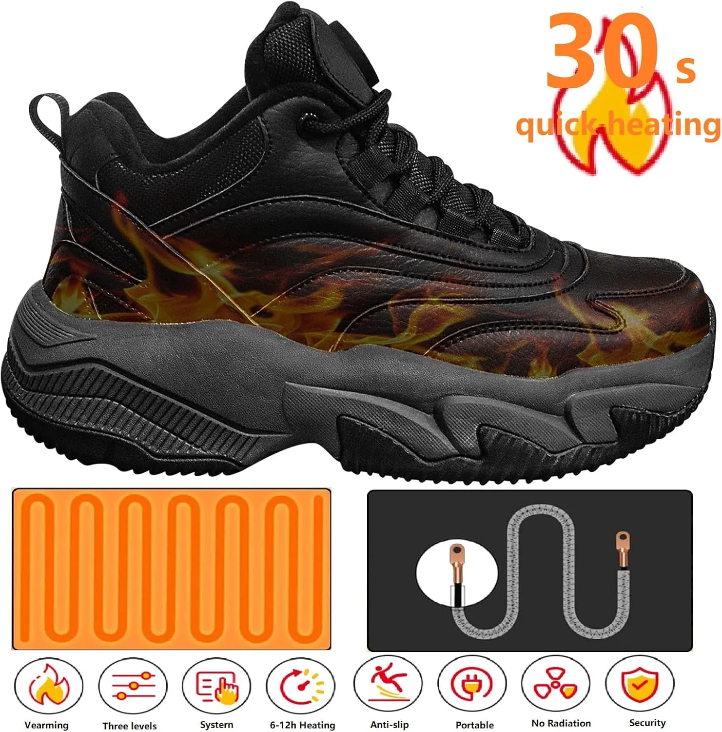 Heated Boots for Men Women Winter Waterproof Warm Snow Boots Rechargeable Electric Heating Boots Foot Warmers