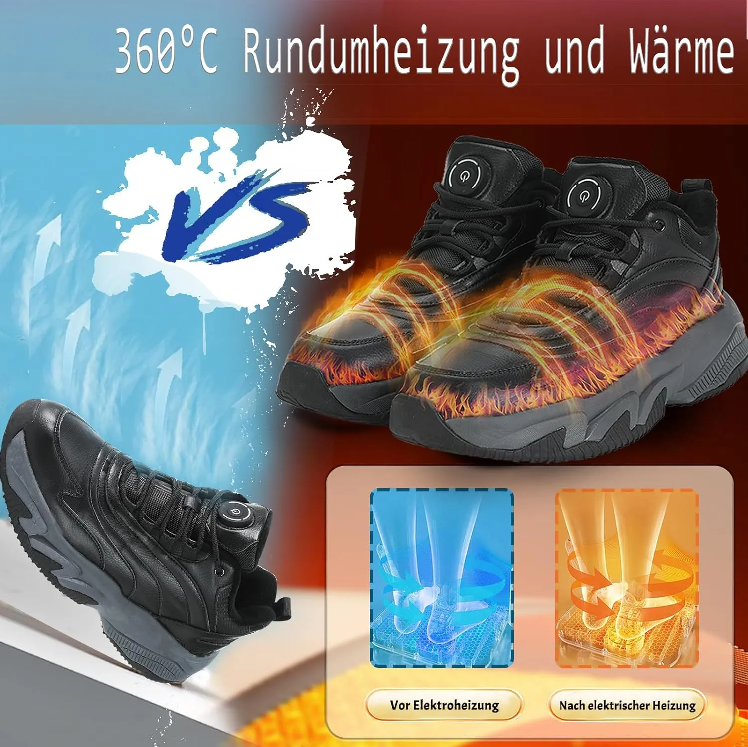 Heated Boots for Men Women Winter Waterproof Warm Snow Boots Rechargeable Electric Heating Boots Foot Warmers