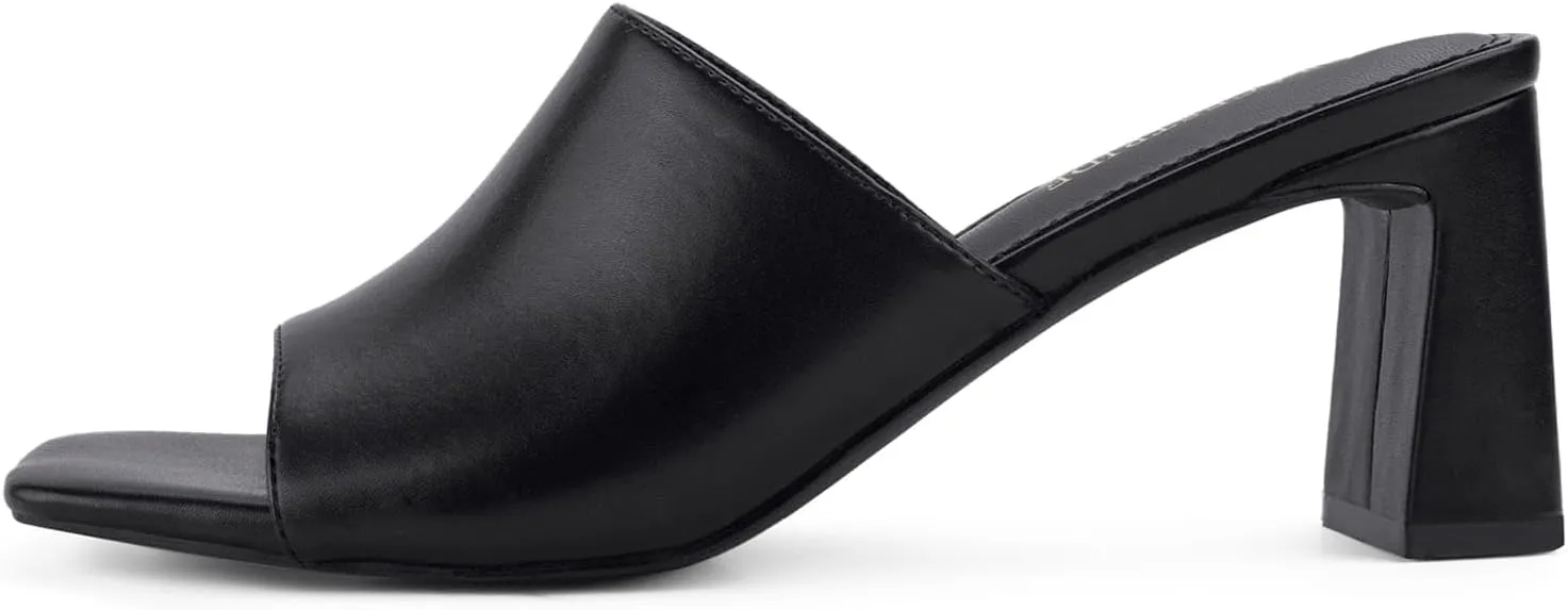 Heeled Sandals for Women Square Open Toe Heeled Mules Chunky Block High Heel Slip On Slides