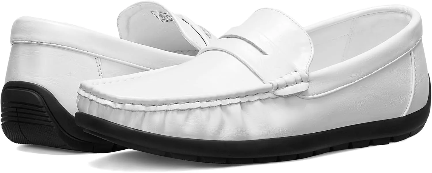 HEEZ Men's Loafers Slip On Dress Shoes Penny Loafers Leather Casual Driving Boat Shoes for Men