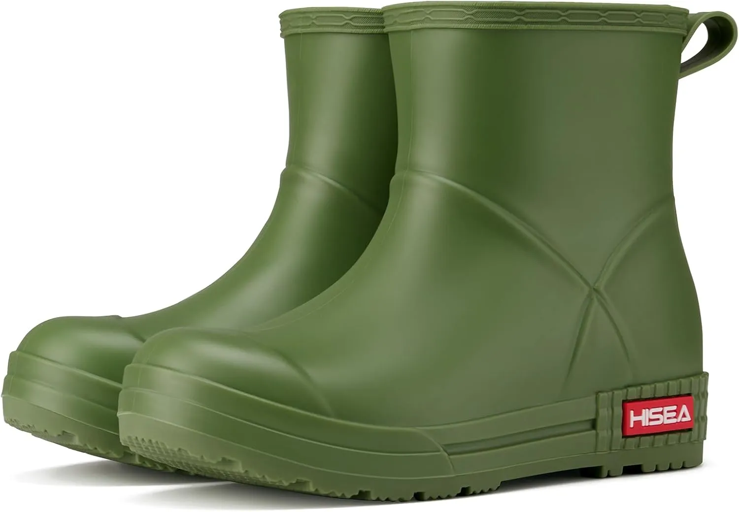 HISEA Women's Short Chelsea Boots Ankle Rubber Rain Boots for Garden Waterproof