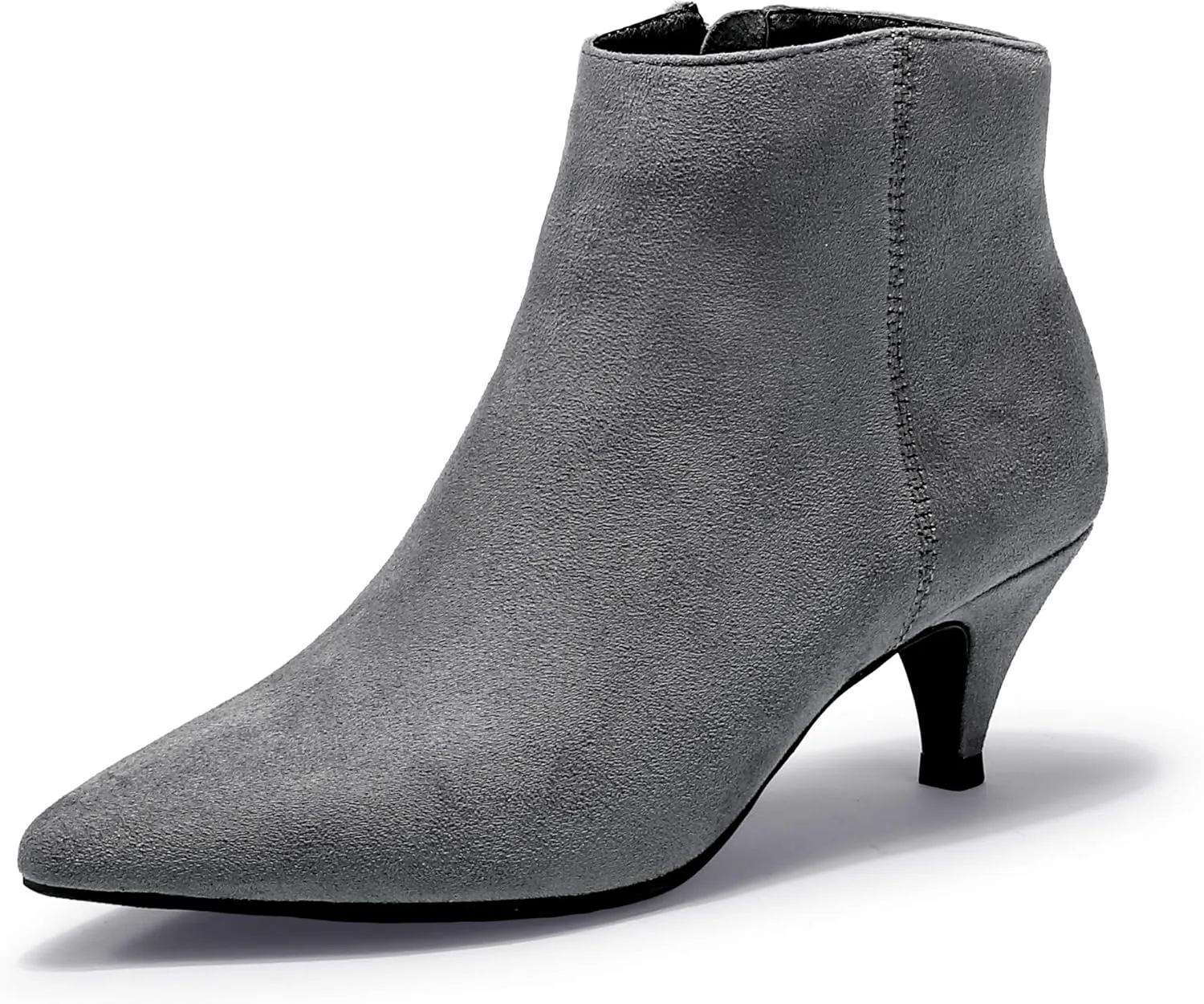 IDIFU Women Booties Low Kitten Heel Ankle Boots Pointed Toe Short Boots Dress Sexy Shoes