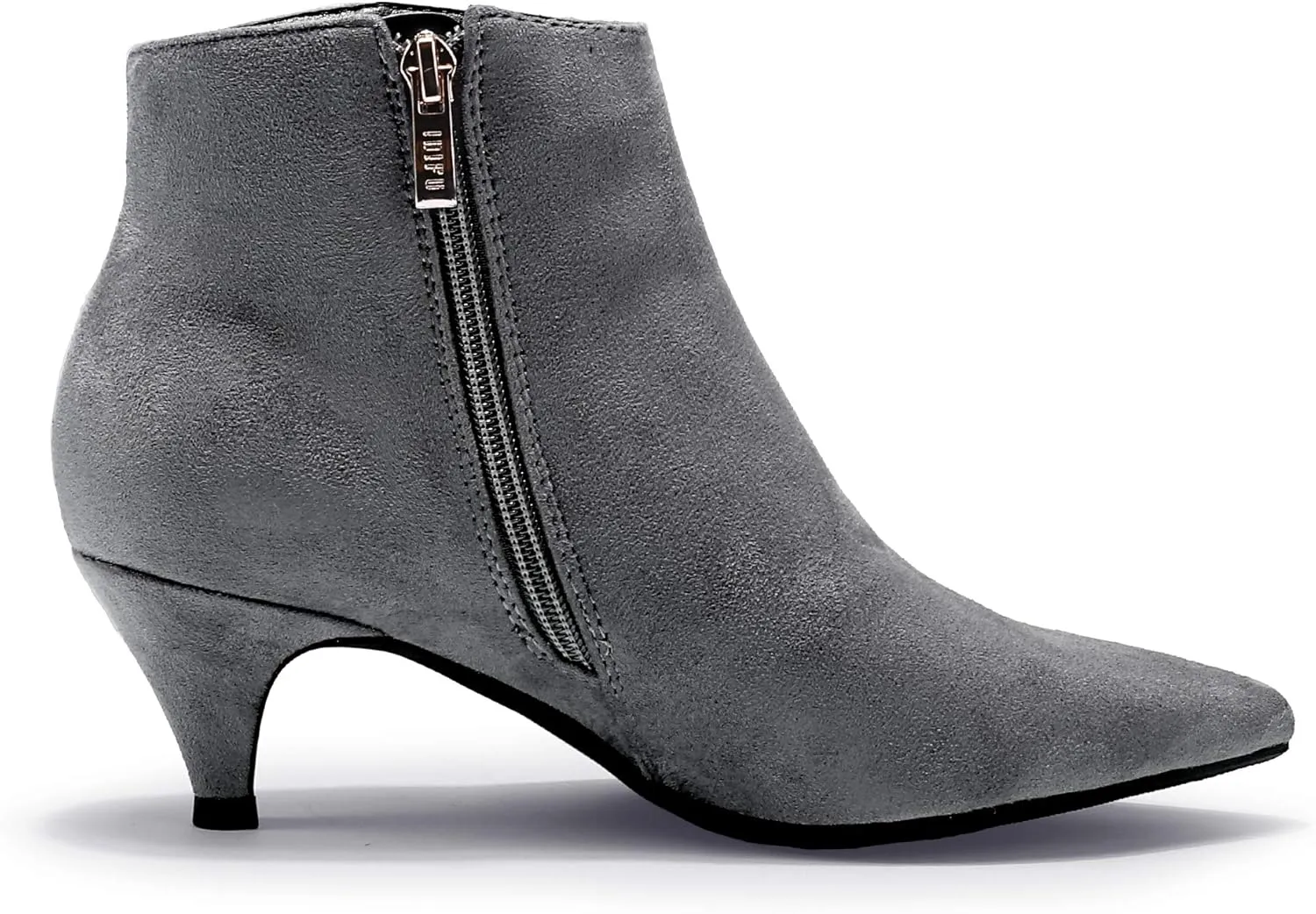 IDIFU Women Booties Low Kitten Heel Ankle Boots Pointed Toe Short Boots Dress Sexy Shoes