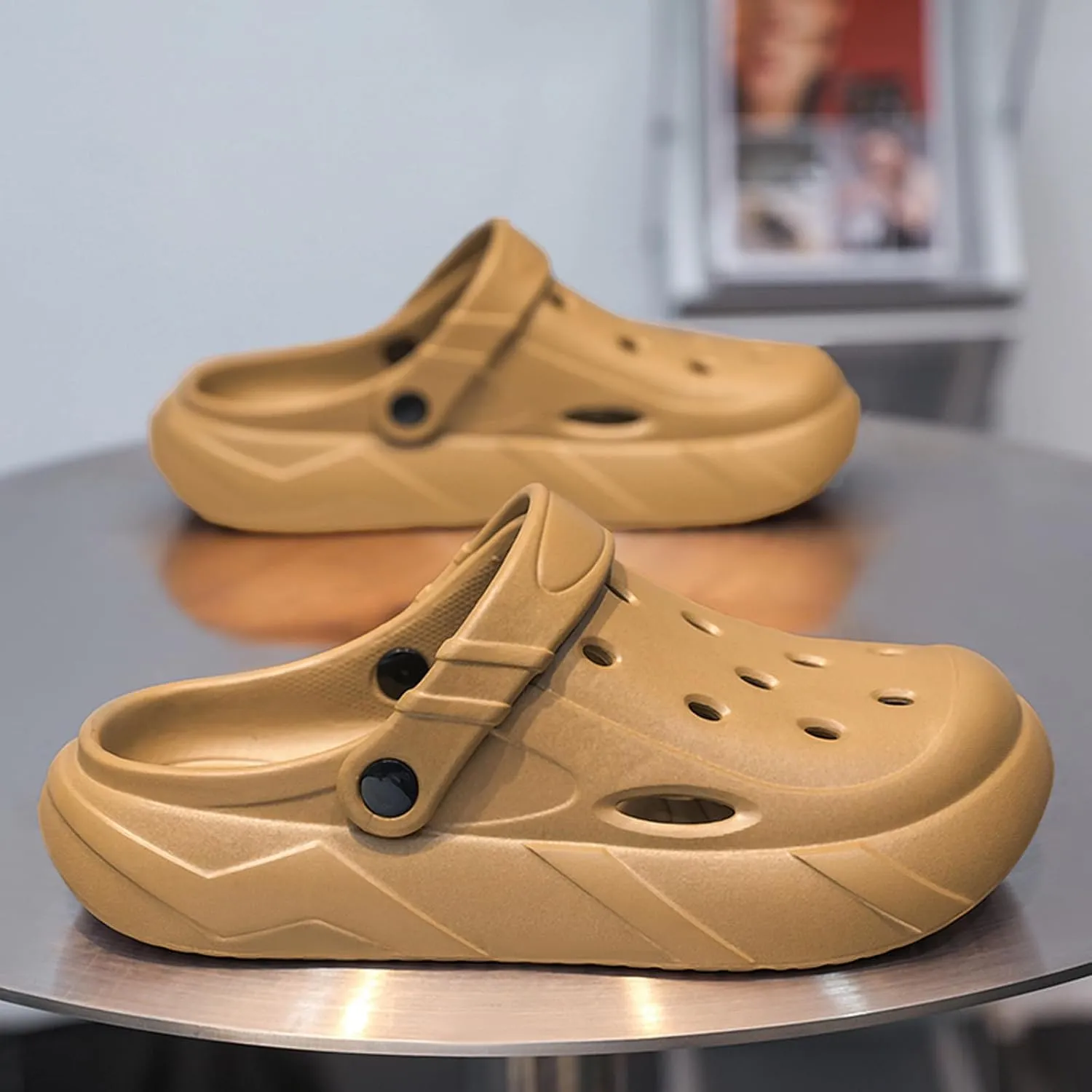 ihinzry Men's Women's Mules Clog Classic Platform Garden Clogs Waterproof Outdoor Slippers with Cushion Footbed