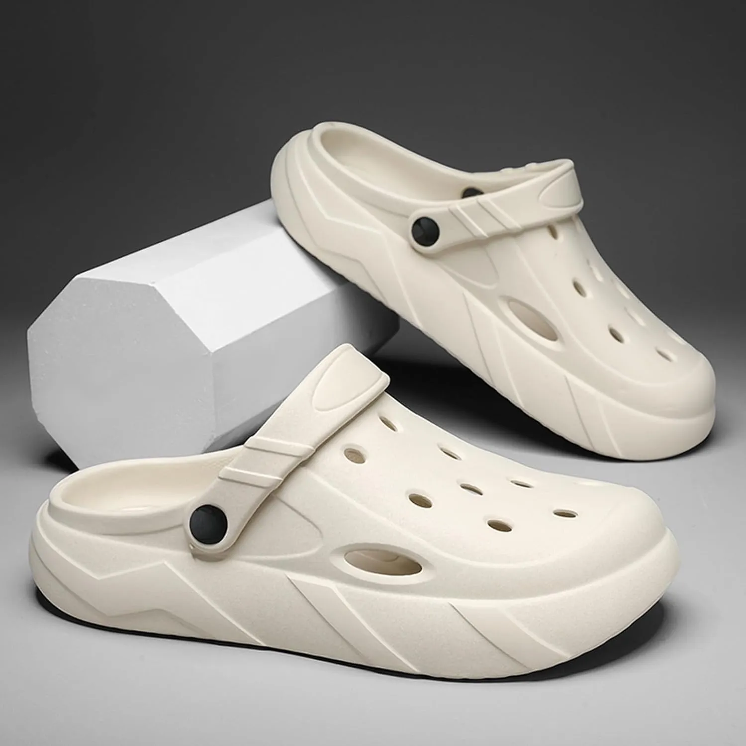 ihinzry Men's Women's Mules Clog Classic Platform Garden Clogs Waterproof Outdoor Slippers with Cushion Footbed