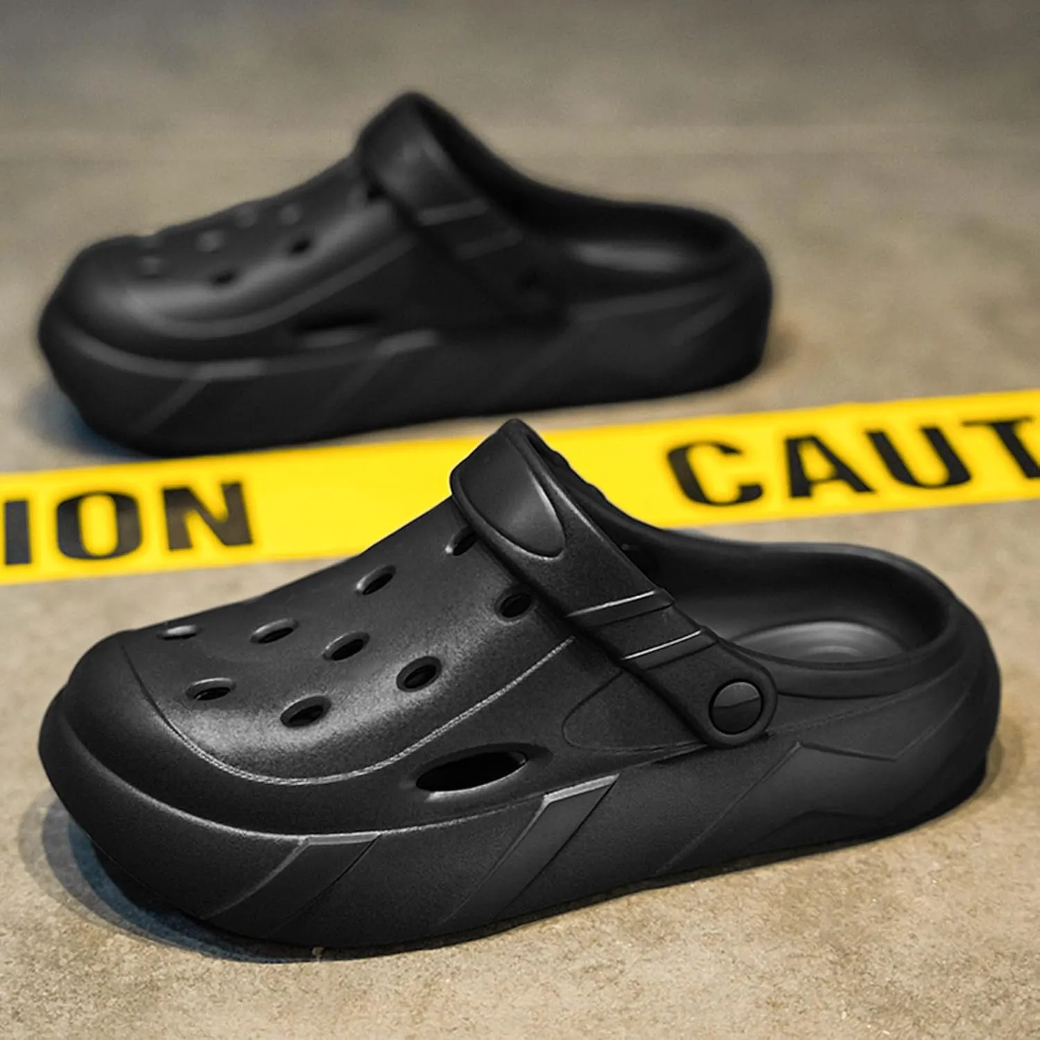 ihinzry Men's Women's Mules Clog Classic Platform Garden Clogs Waterproof Outdoor Slippers with Cushion Footbed